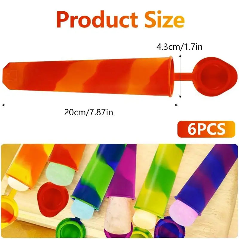 6Pcs Popsicles Molds DIY Popsicle Maker Summer Ice Cream Yogurt Jelly Ice Mold Freeze Cream Maker Kitchen Tool Accessory