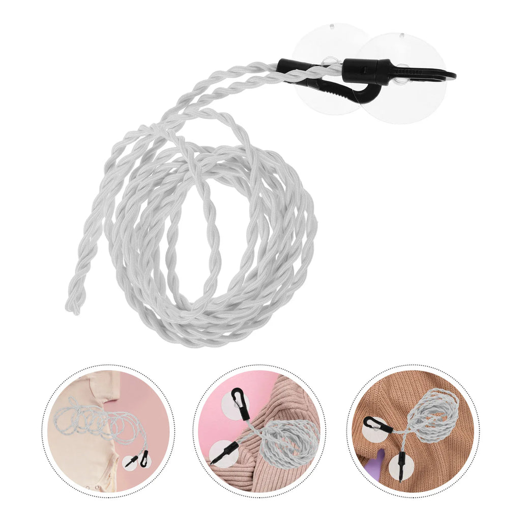 Elastic Retractable Clothesline for Travel Lightweight Portable Drying Line with Suction Cup Hooks Perfect for Shower Balcony