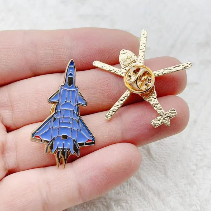 6pcs aircraft enamel brooch badge metal badge jewelry gift for friends and children