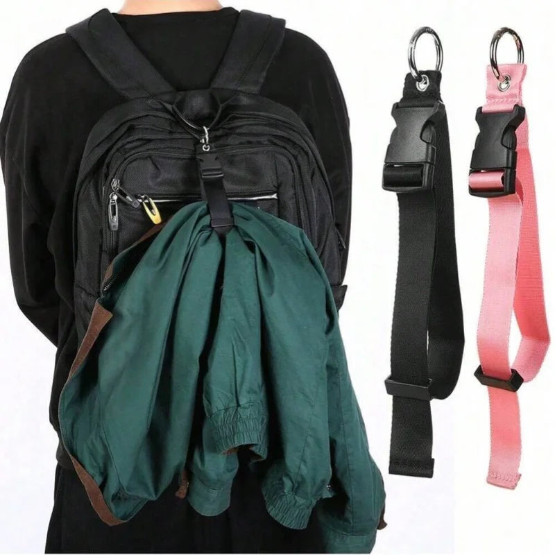 Carabiner Travel Strap for Luggage, Adjustable Elastic Bag Holder for Suitcase, Portable Hook and Loop Strap for Handbag Backpac