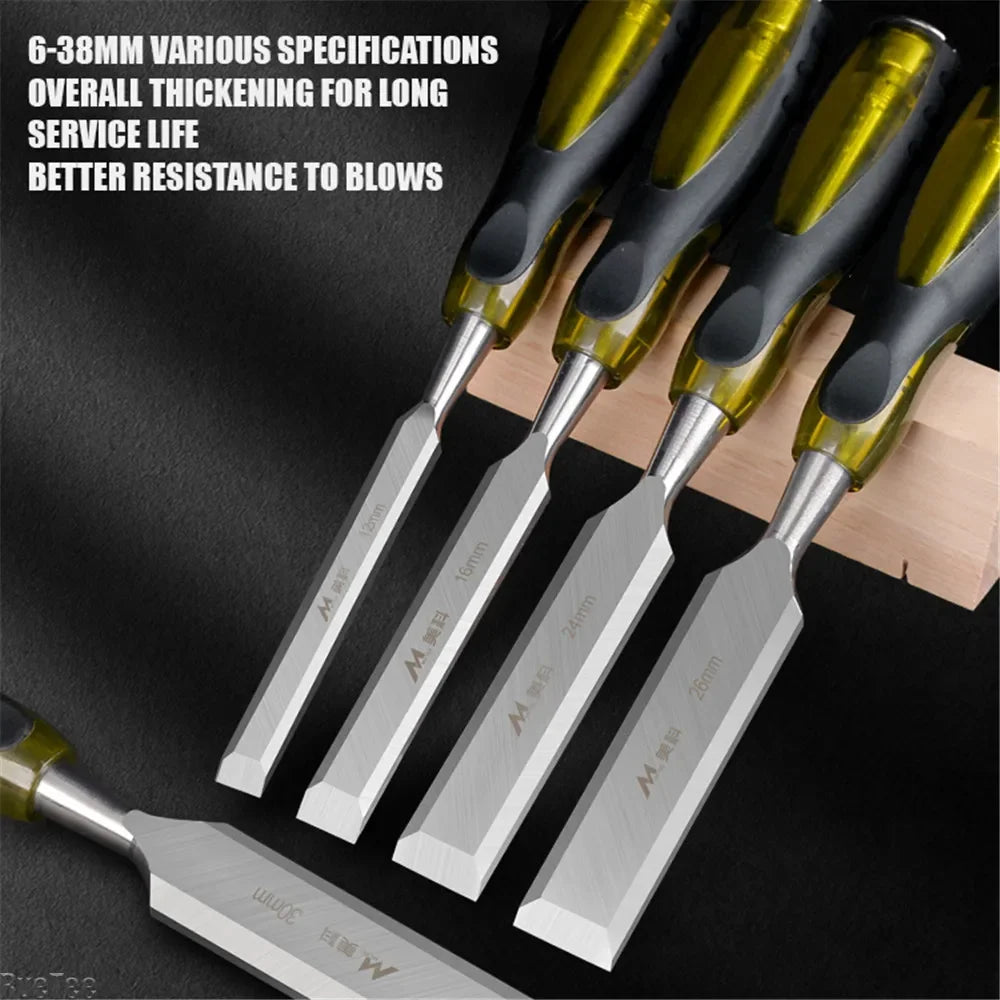 Multi-Tool Transparent Two-color Handle Carpentry Chisel High Hardness Wear Resistance Sharp Blade Chisel Carving Knife