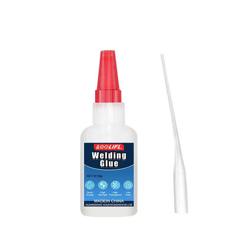 LOOLIFL Super Glue, 50g transparent, used for DIY production of plastic, metal, wood, shoes, rhinestones, glass, and handicrafts