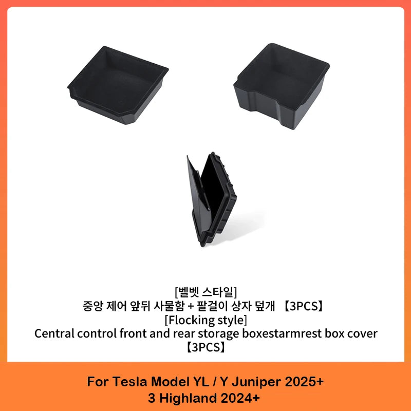 For Tesla Model YL Y Juniper Launch Model 3 Highland Armrest Hidden Magnetic Storage Box Car Interior Organizers Case