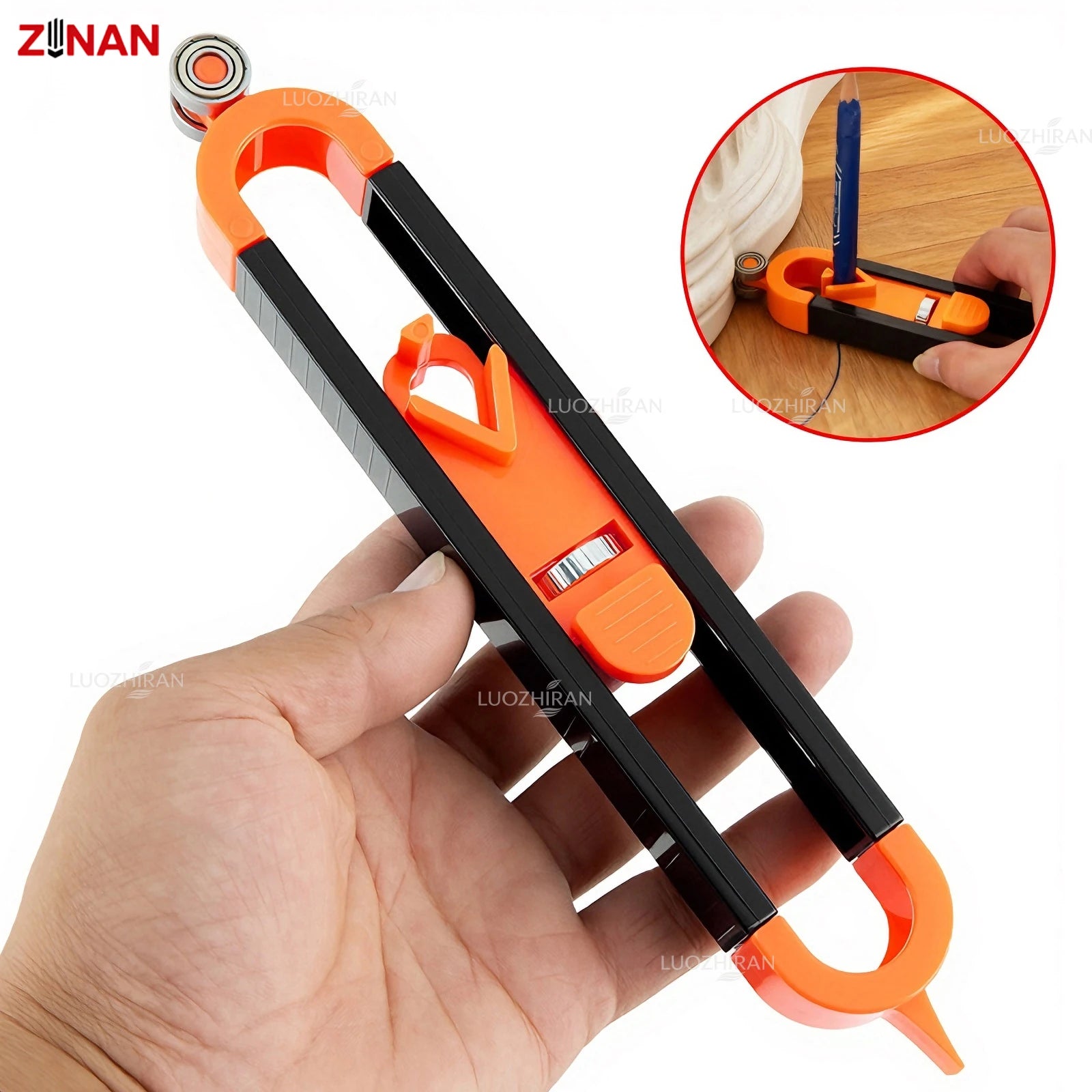 Contour Gauge Duplicator With Lock Adjustable Irregular Edge Scribing Ruler, for Ceramic Tile Floor Carpet Woodworking DIY Tools