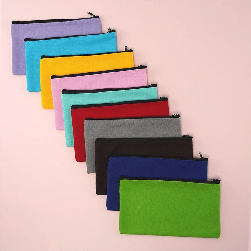10/20/50 Canvas Zipper Bag, Stationery Packaging Bag, Change Storage Bag, Small Business Gift Bag Customizable Logo