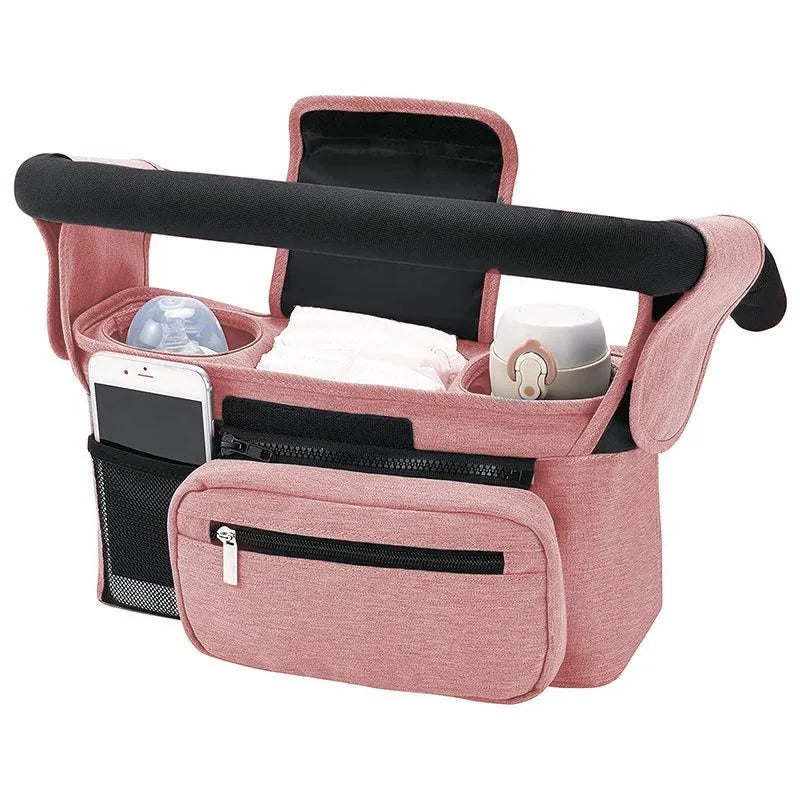 Baby Stroller Carry Bag Large Capacity Mummy Storage Bag Phone Bottle Holder Pram Diaper Bags Stroller Accessories for Travel