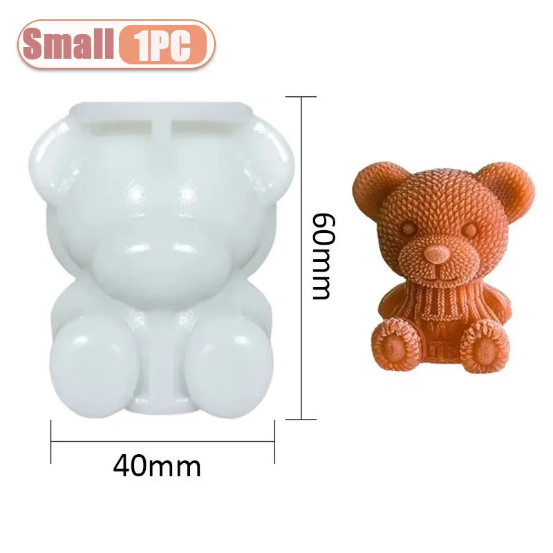 1-10PCS 3D Bear Ice Cube Mold Cube Silicone Bear Ice Grinder Ice Cream Coffee Making Tools Cold Drink DIY Ice Cream Molds