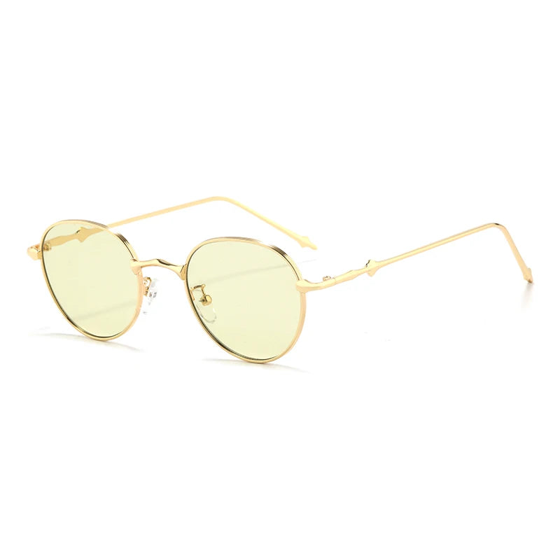 Hiking New Gradient Metal Frame Oval Anti Light Glasses Women Men Retro Eeyglasses Fashion Candy Color Glasses UV400 Female