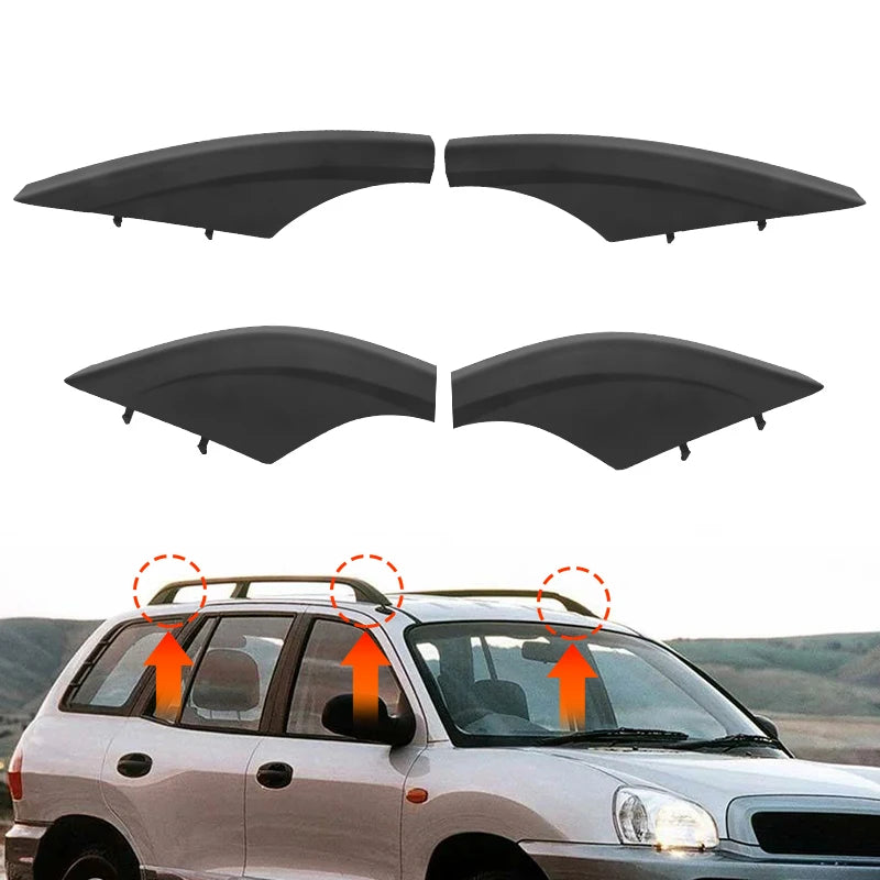 1/2/4pcs Car Roof Rack Cover Luggage Bar Rail End Shell For Hyundai Santa Fe Santafe 2002 2003 2004 2005 2006 Roof Rack Cover