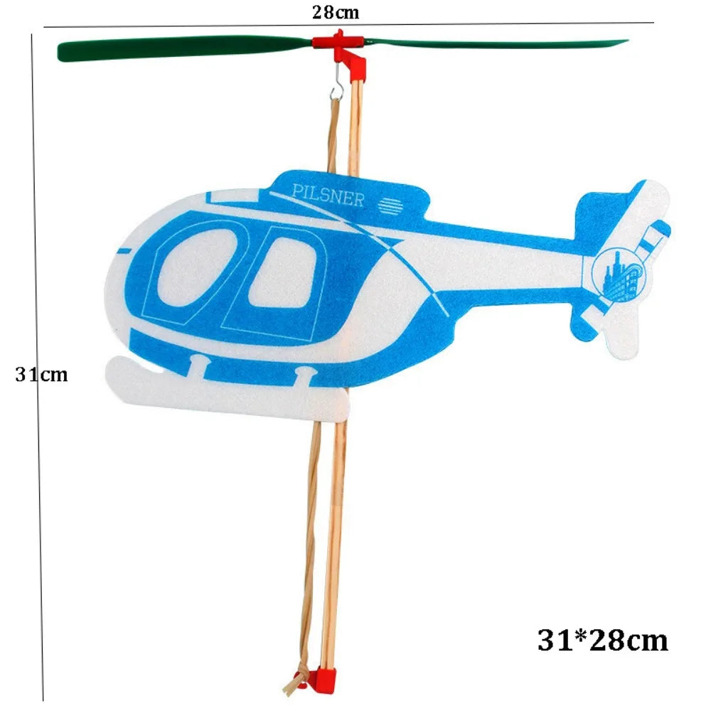 Ligthweight Airplane Glider Toy Model Popular Multistyles Rubber Band Powered Helicopter DIY Assemble Airplanes Toy