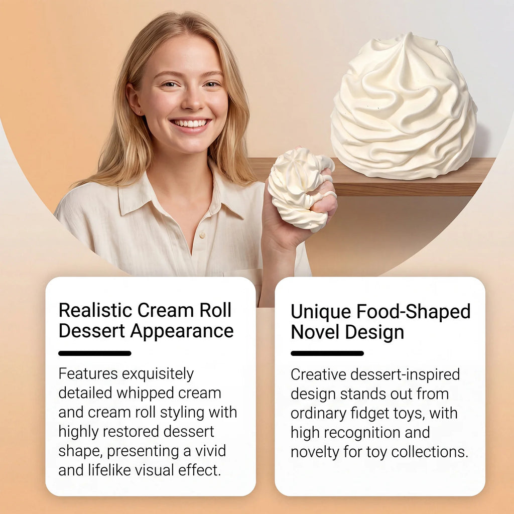 1PC Simulation Cream Squishy Toy Premium Soft Silicone Material Realistic Cream Texture Squeeze Fidget Ornament