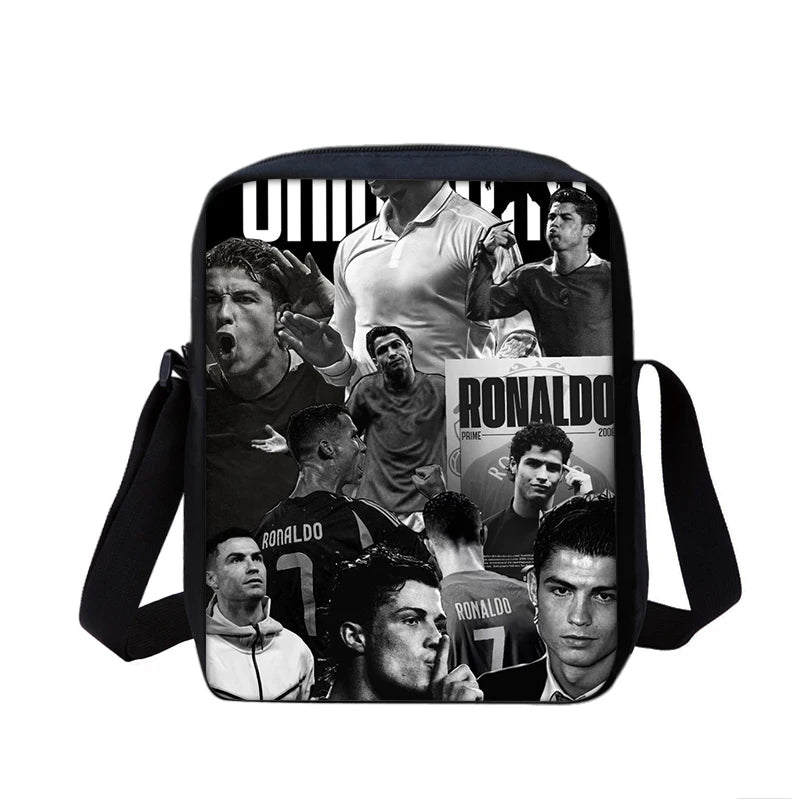 CR Boys Girls School Bags Phone Bag Football Star Shopping Bag Best Gift Printed Ronaldo Shoulder Messenger Bag Handbag