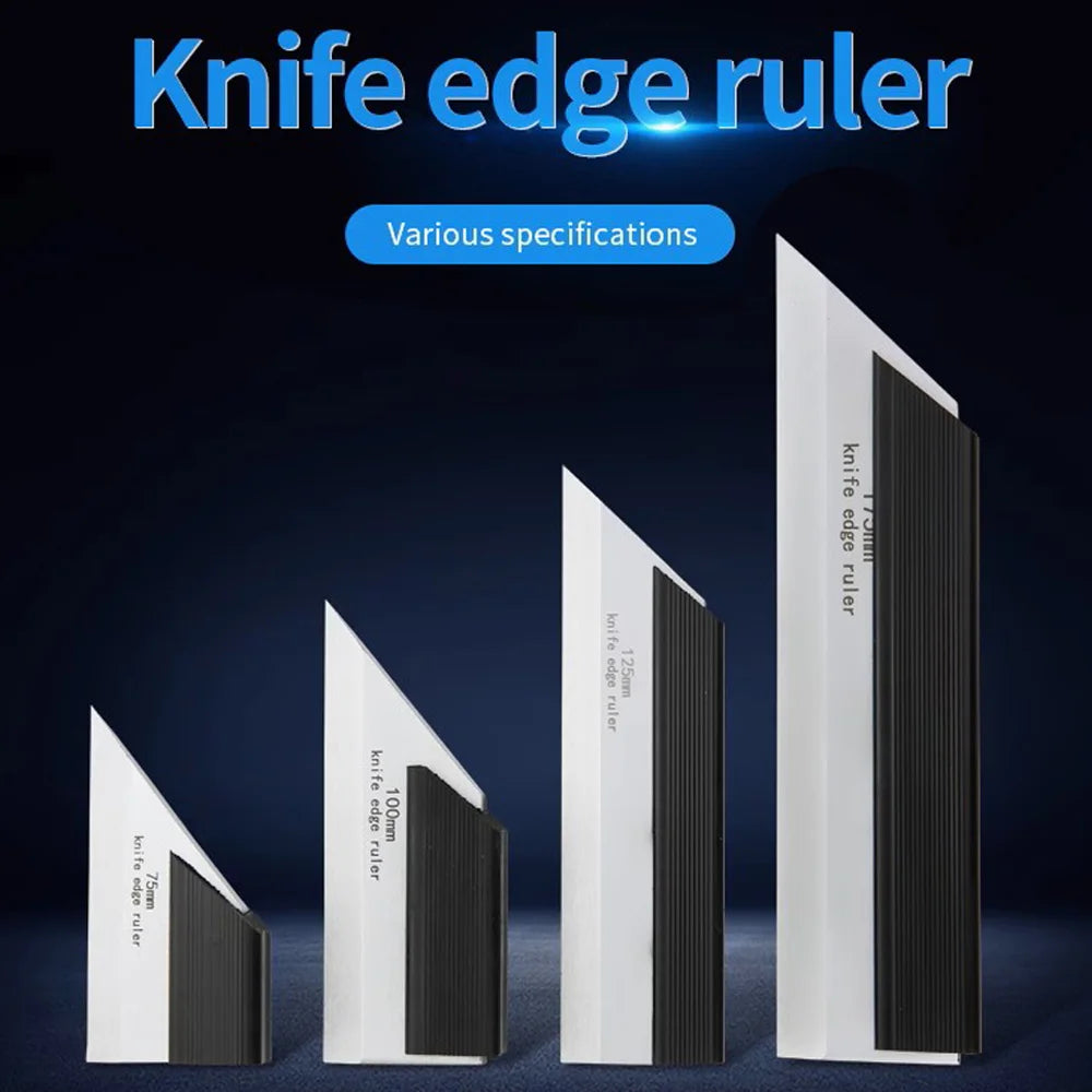 Carbon steel Knife edge ruler Straight Edge Ruler 75/100/125/175/200/250/300mm Leveling Ruler High precision Measure Tool