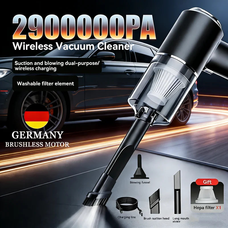 Car Vacuum Cleaner 2900000 Pa 4 In1 Powerful Clean Machine Wireless Blowing Suction Portable Vacuum Cleaner household 2026