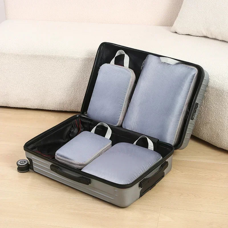 Packing Cubes Bag Portable Suitcase Organizers Waterproof Luggage Storage Cases Drawer Clothes organizer 4Pcs Travel Compression