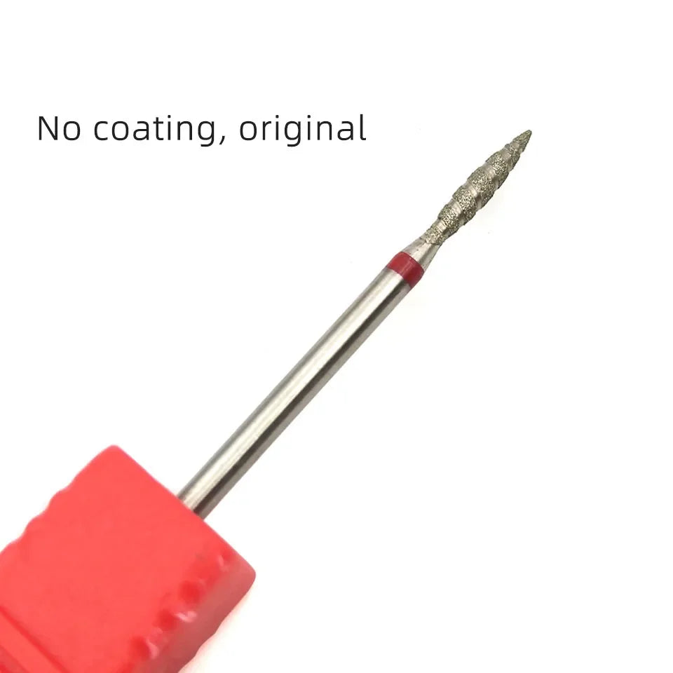 HYTOOS 10mm Tornado Flame Diamond Nail Drill Bits Spiral Titanium Russian Cuticle Clean Nail Bit Callus Dead Skin Removal Tool