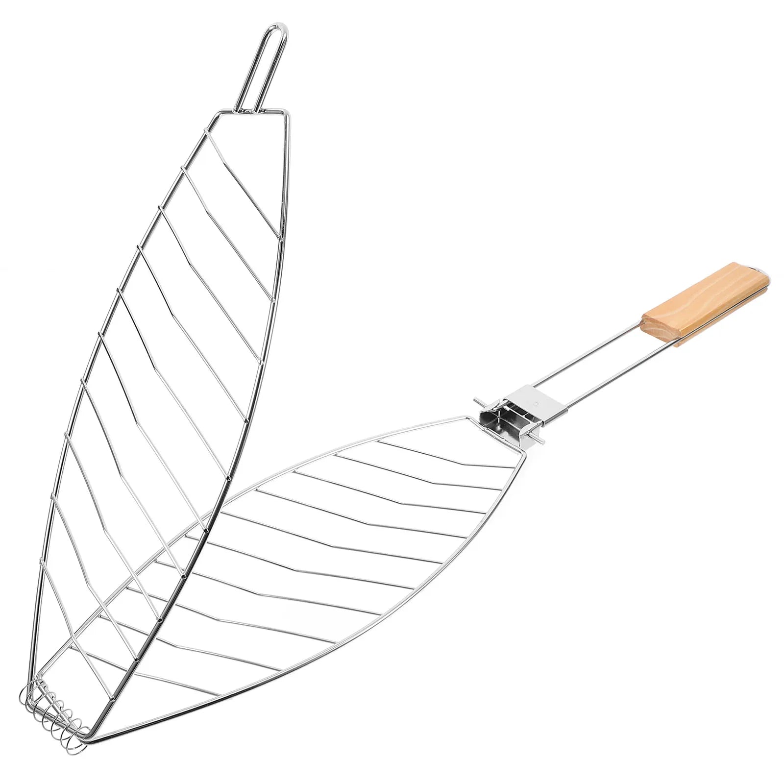 Fish Grill Basket Folding Portable Stainless Steel Barbecue Bbq Grill Basket Barbecue Net Clip With Folding Handle Camping Tool