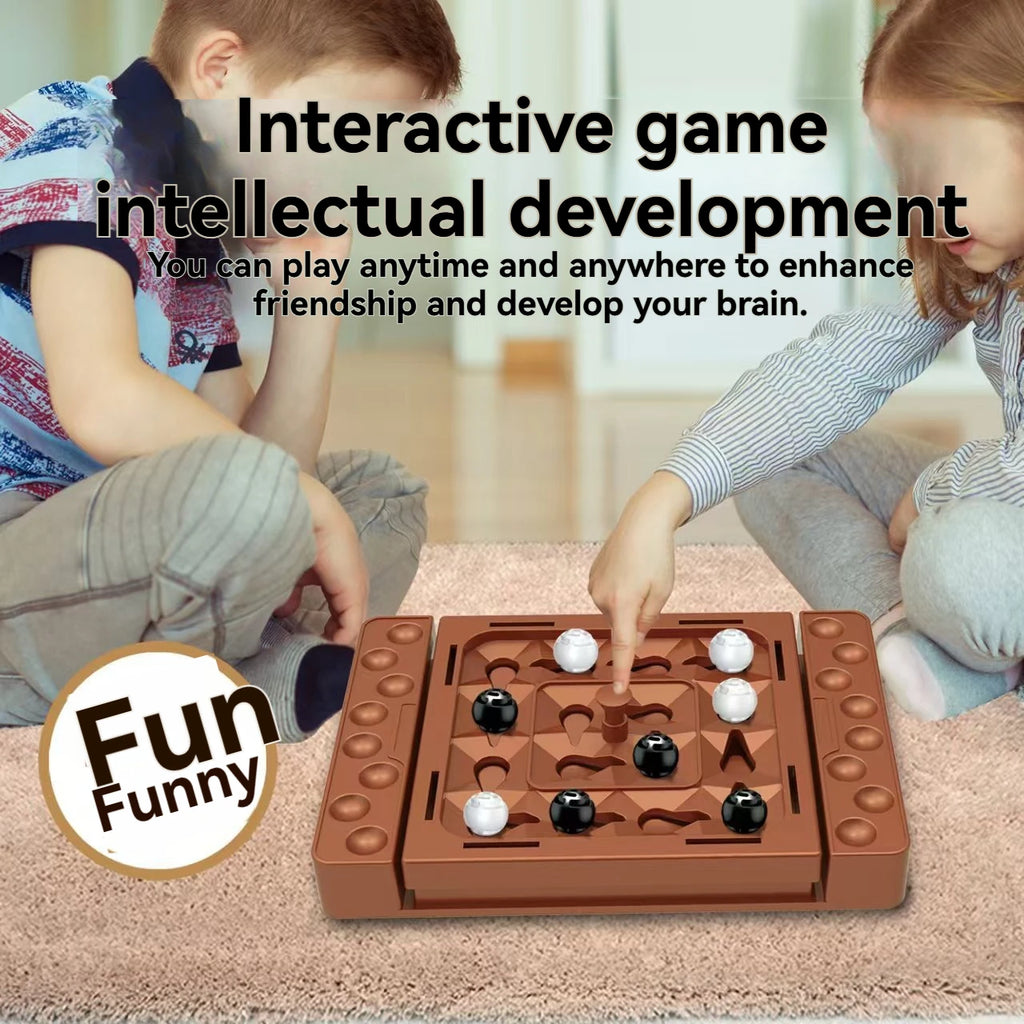 Orbital Logic Chess,One-Click Rotating Track,2 Player Strategy Board Game,Boosts Logic Thinking,Family Interactive Toy Kids Gift