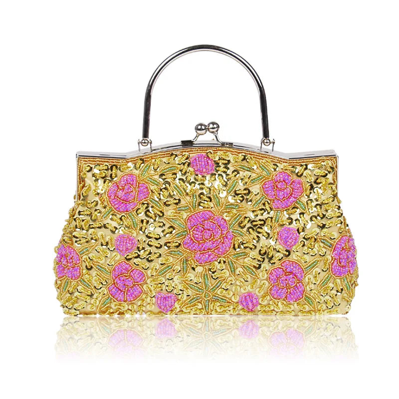2023 New Women Retro Handbag Luxury Evening Clutch Bag Embroidered Design Ladies Wedding Evening Party Handbag Dinner Bag