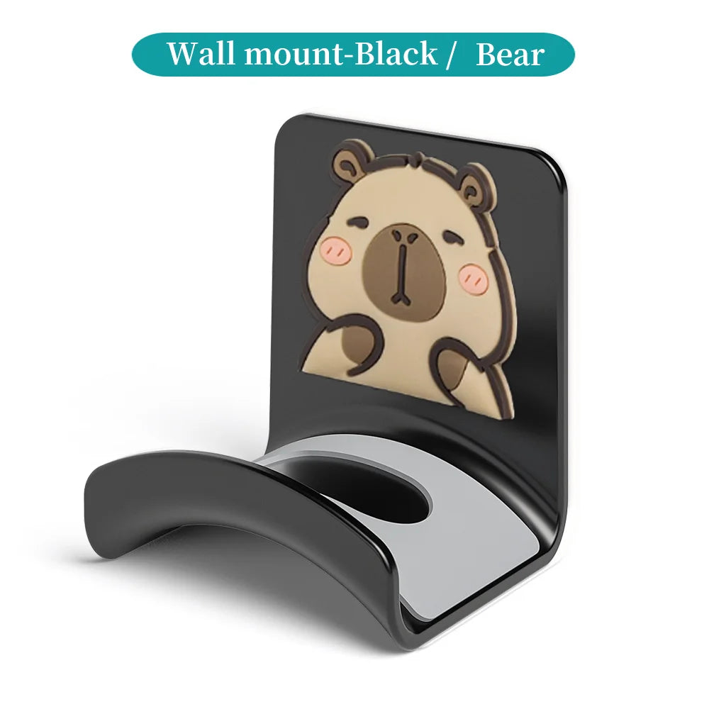 Universal Headphone Stand No Punching Plastic Wall Mount Hanger Under Desk Headset Rack Holder Support for Gaming Earphone