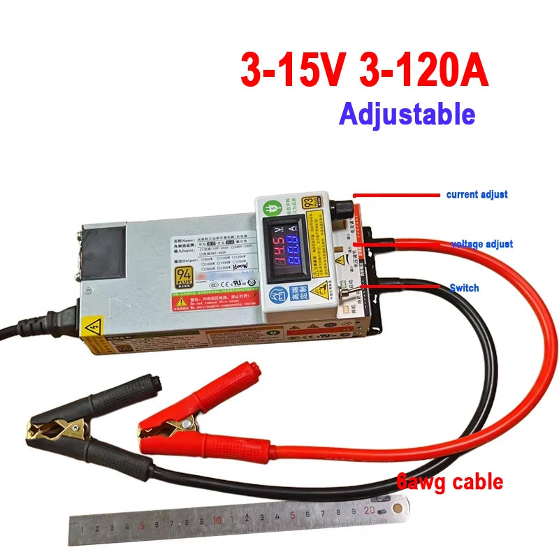 12V 120A Adjustable Charger Lifepo4 3-15v 3-120A 100A 80A 60A 50A 14.6V 4.2V Charger 12.6v 100A Lithium Polymer For Lithium Ion