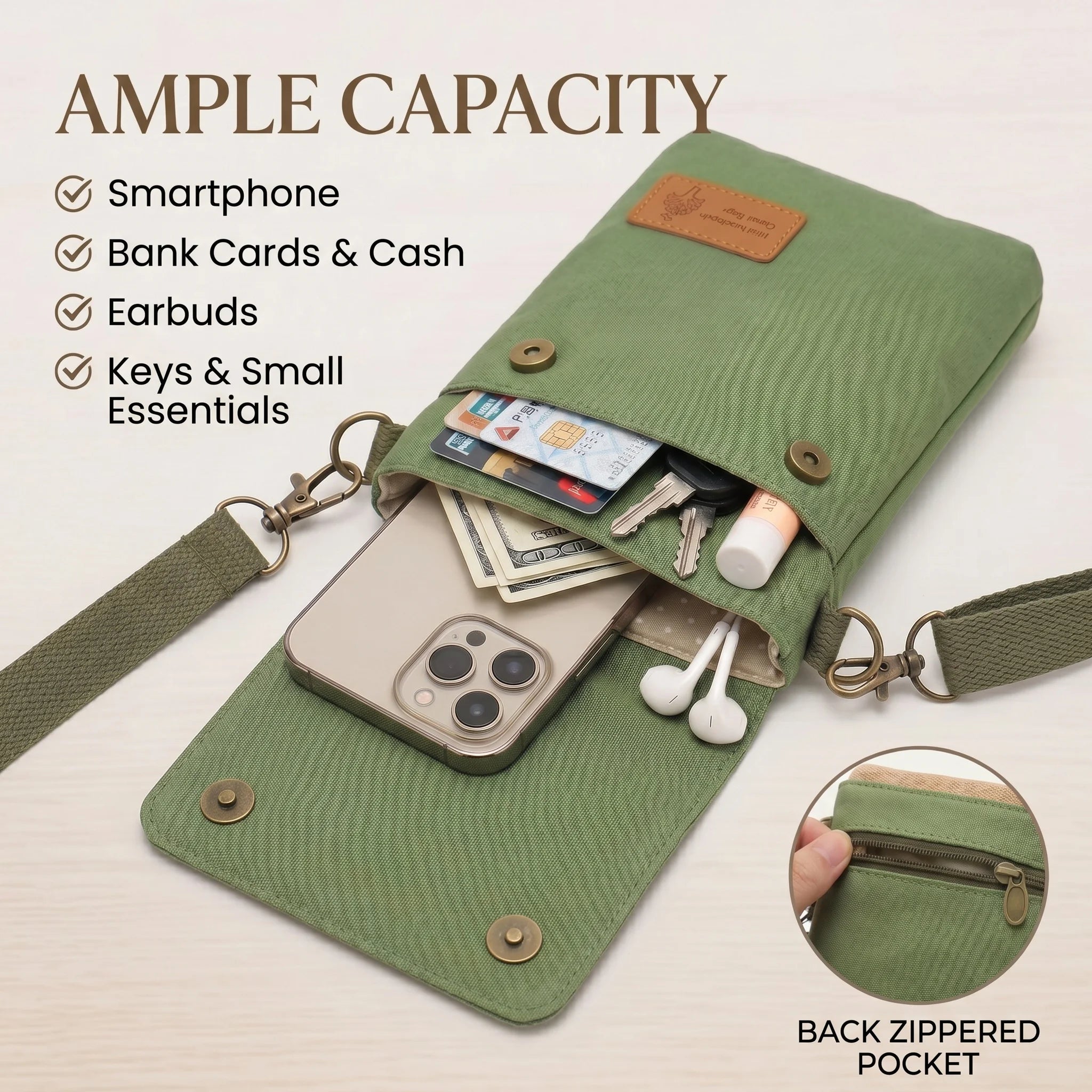 Pomelo Best Lightweight Casual Cell Phone Crossbody Bag Multi Pocket Snap Flap Shoulder Bag for Women Travel