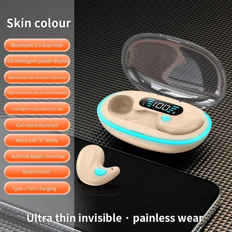 NEW Invisible Sleep Wireless Earphones IPX5 Waterproof Headphones Mini Sport Game Bluetooth Stereo HIFI Music Headset Earbuds
