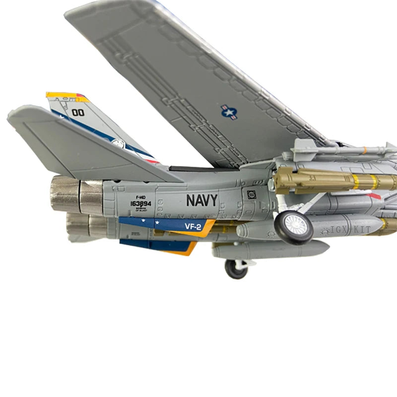 1/100 Scale US F-14D Tomcat Fighter Jet F14 Bounty Hunter Aircraft Diecast Finished Military Plane Model Collection Ornament