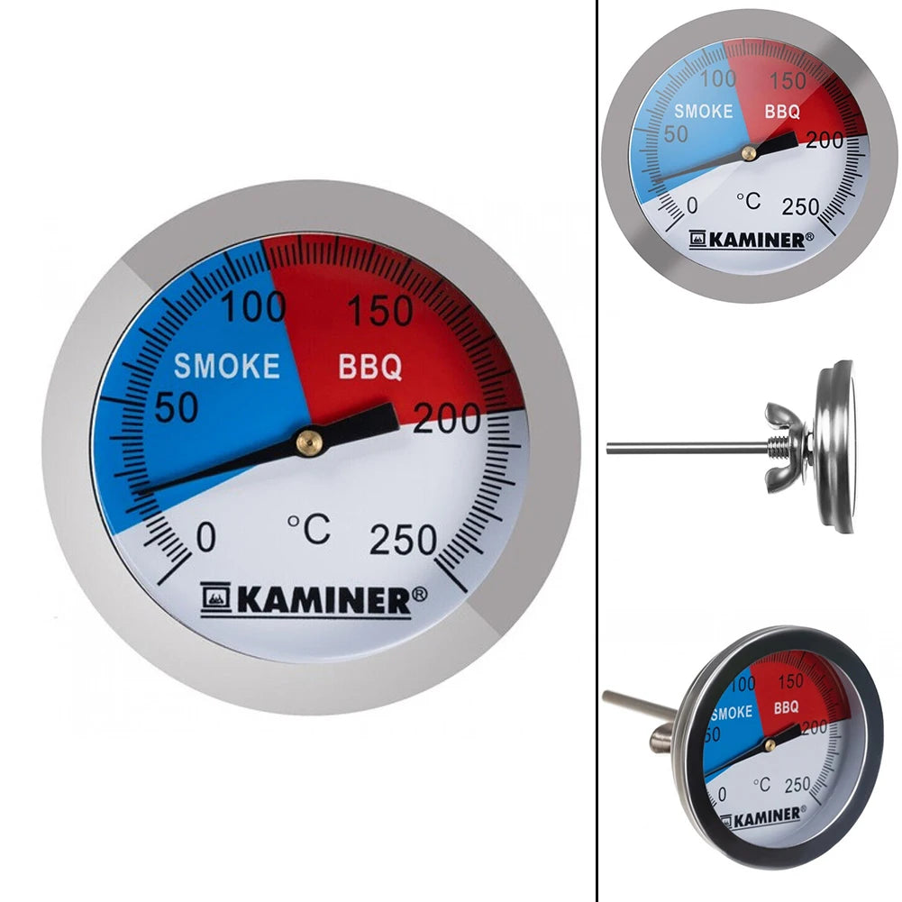 1x BBQ Grill Thermometer Stainless Steel Smokehouse/ Grill Thermometer Outdoor Camping Picnic BBQ Cooking Tools