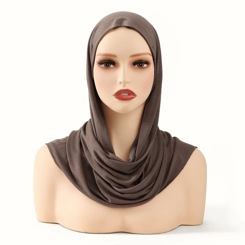 New Modal Jersey Instant Hijab Woman Muslim Underscarf Caps Cotton Stretch Hat Islam Turban Bonnet Foulard Cross Headscarf