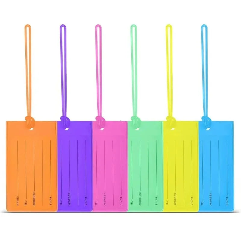 PVC Fluorescent Colorful Luggage Tag Holder Boarding Pass Travel Tag Card Cover Aircraft Anti Loss Hang Tags