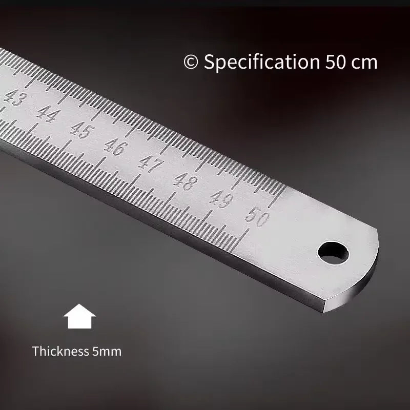 5mm Thick Stainless Steel Ruler | Tempered Car Safety & Measuring Tool | Multi-Purpose Heavy Duty Scale