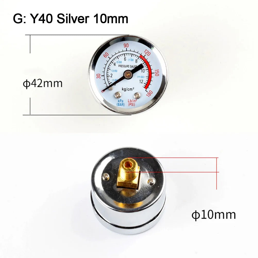 1pc Y40/Y50 Pressure Gauge 0-180PSI GasWater Fuel Liquids Meter Pressure Gauge Accurate Pressure Monitoring For Air Compressor