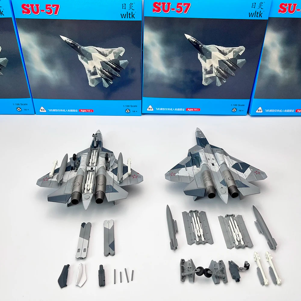 1/100 Scale Russian Air Force SU57 Stealth Fighter Model SU-57 Metal Plane Aircraft Model Gift Display Collection Ornament