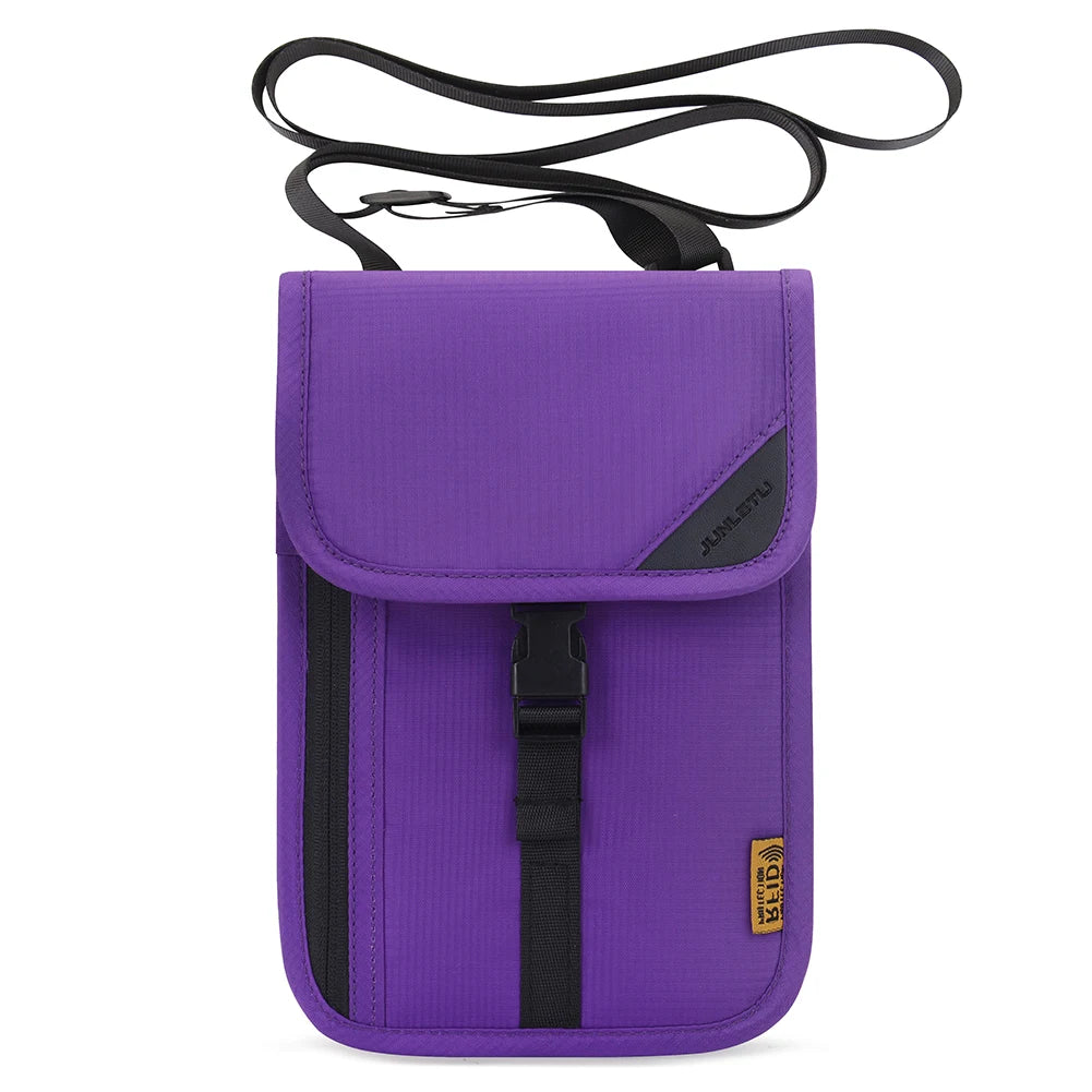 Waterproof Travel Passport Holder Bags Anti-theft Document Storage Bags Nylon Portable RFID ID Credit Card Organizer Neck Pouch