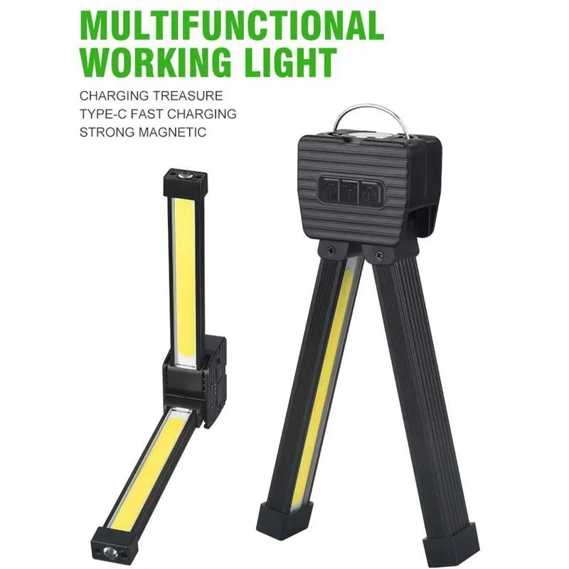New COB Work Light, Magnetic LED Inspection Lamp, Cold Light + Warm Light + Red Light, Camping Emergency Repair Flashlight