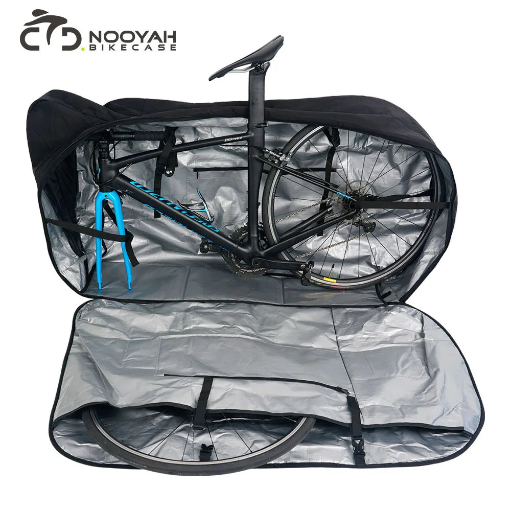 NOOYAH Bicycle Bag No Need Remove Handlebars Foldable Bag MTB Road Bike Transport  Bike Case Three-Layer Fabric 2-in-1 Multi-Bag