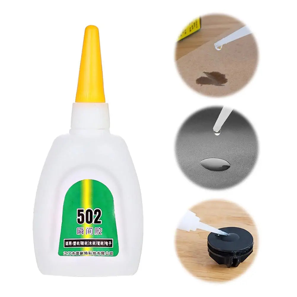 502 Super Glue Instant Quick-drying Cyanoacrylate Adhesive Leather Rubber Wood Metal Strong Liquid Glue Tool