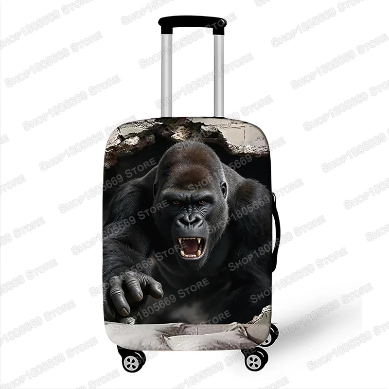 3D Animal Tiger / Lion / Wolf Bursting Through Wall Luggage Cover Elastic Trolley Case Covers Suitcase Protective Cover