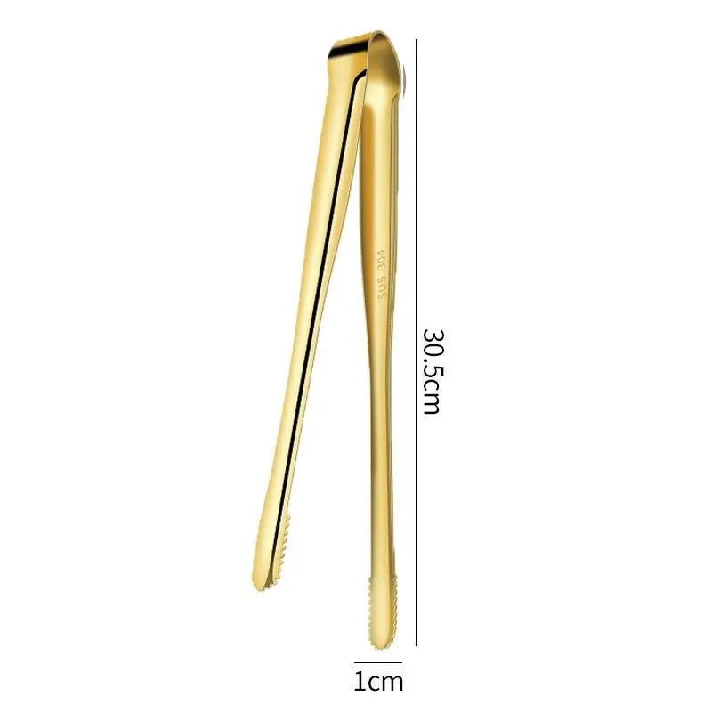 1Pc New Stainless Steel Grill Tongs Cooking Utensils for BBQ Baking Silver Kitchen Accessories Camping Supplies