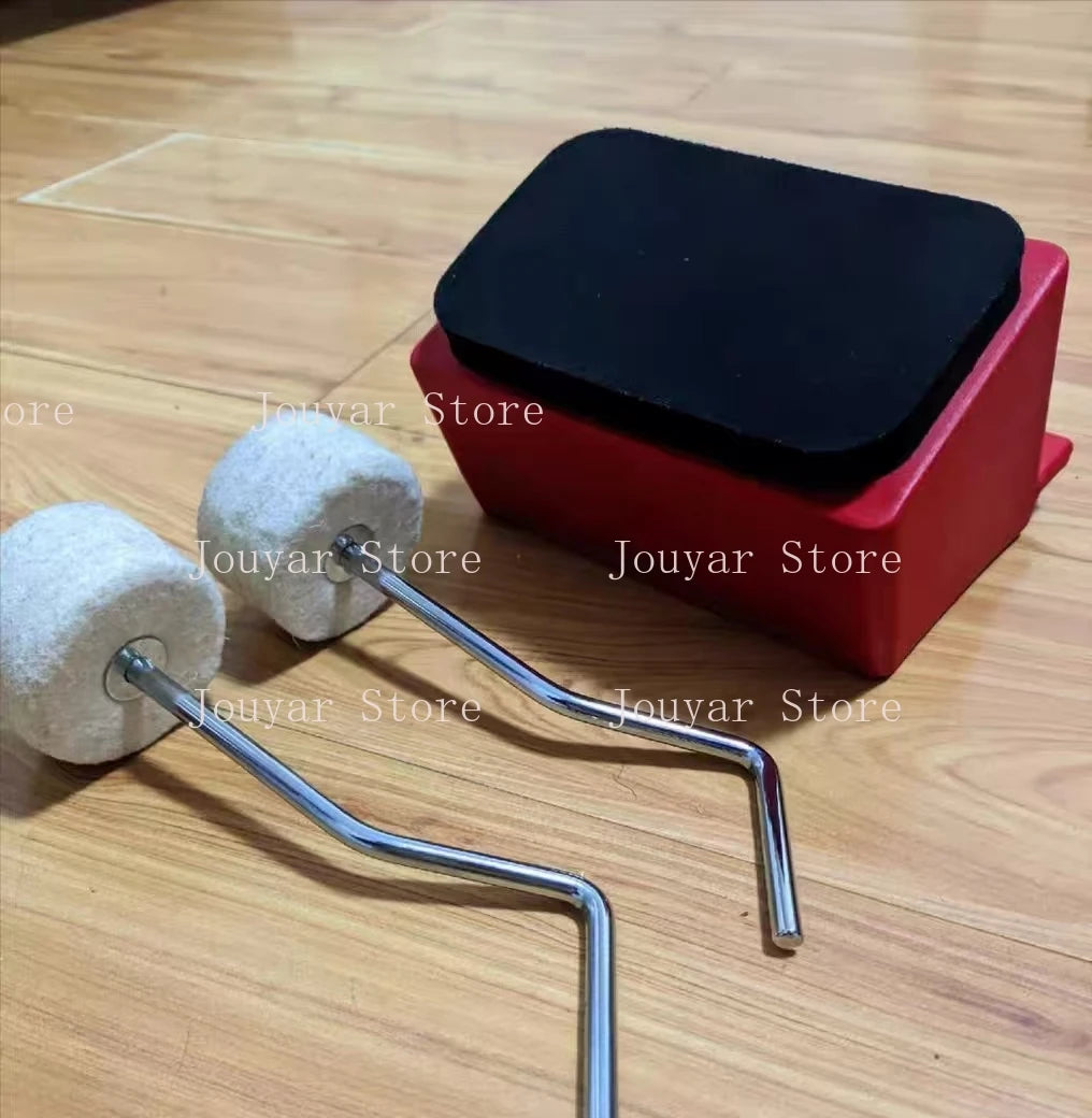 Portable Double Hammer Kick Bass Drum Practise Pad Trainer Silent Dumb Drum