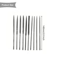 10Pcs Precision Needle File Kit 140mm, Assorted Shapes Mini Files for Metal/Wood/Plastic Detailing, Ergonomic Steel Handle