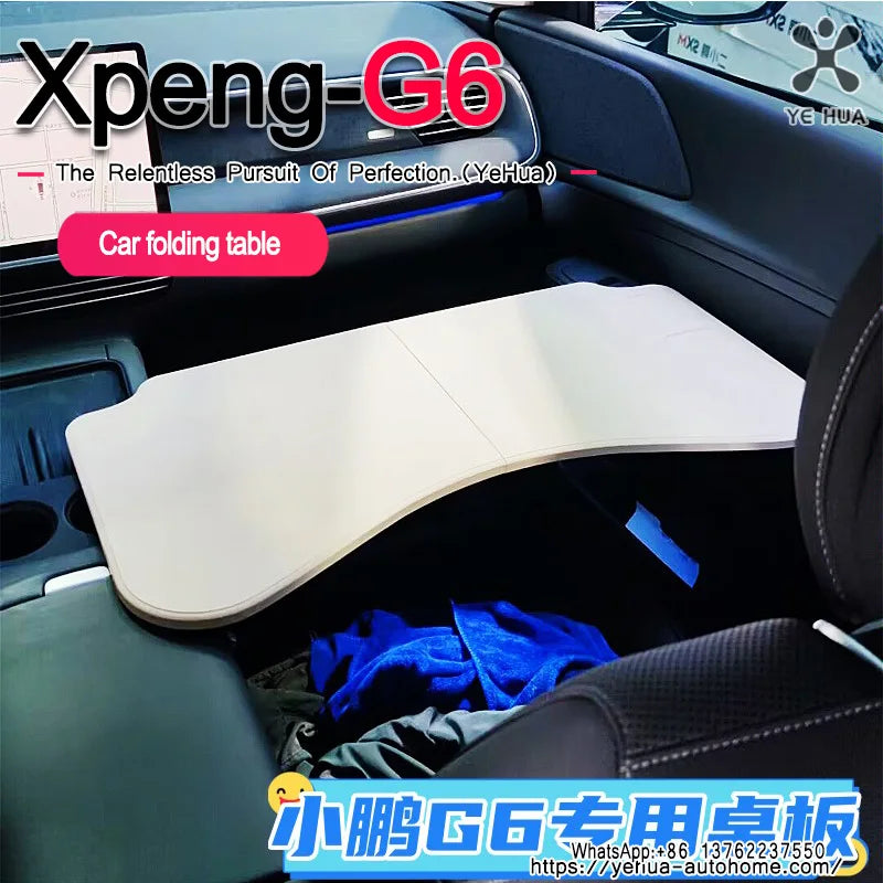 Folding Table For Xpeng G6 2023-2025 Multifunctional Laptop Notebook Desk Food Tray Car Drink Holder Tray Table