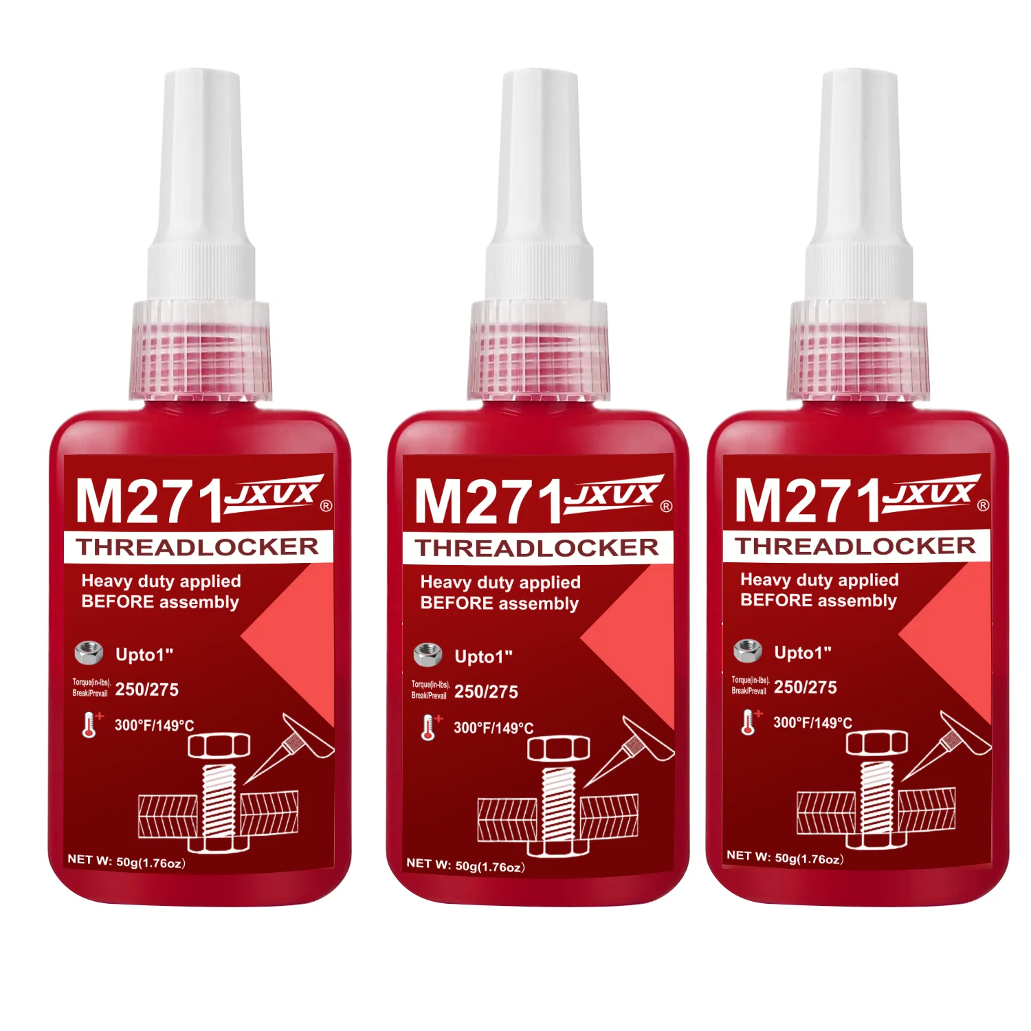 50ML Threadlocker 243-271 Blue-Red High Strength Quickly Cured  Locking Agent , Strong Adhesive Primerless Oil Tolerant Thread Locker Seal for Machinery Motor Engine Compressor.
