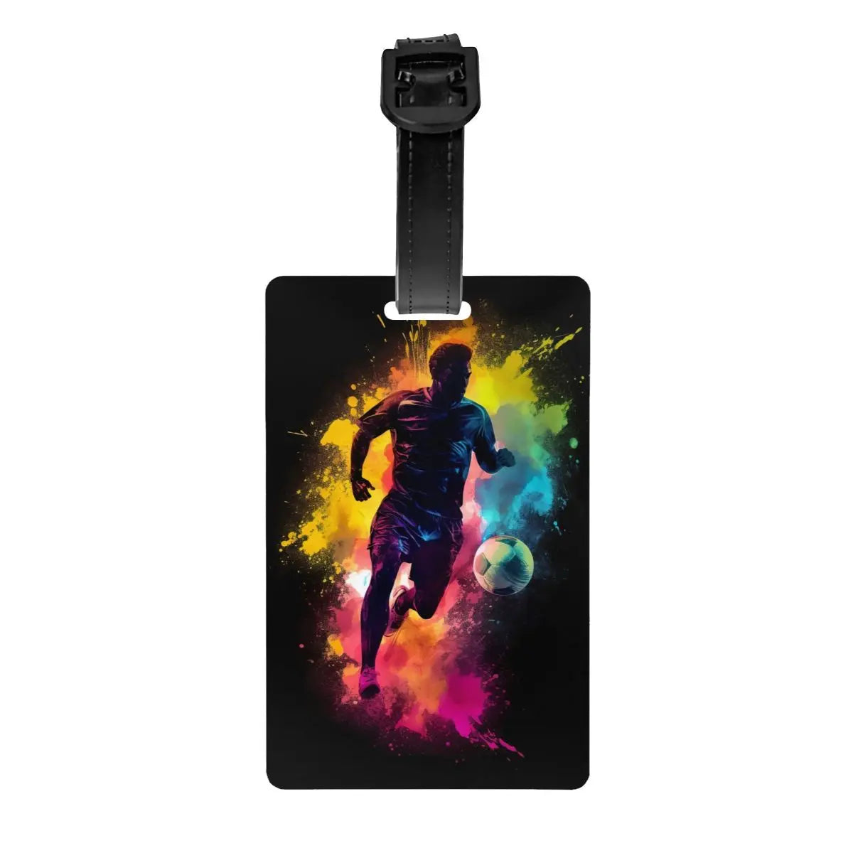 Custom Cool Soccerly Footbally Print Luggage Tag With Name Card Privacy Cover ID Label for Travel Bag Suitcase
