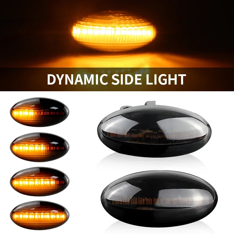 2PCS LED Side Marker Turn Signal Lights Canbus For Citroen C2 03-10 C3 02-up C4 Cactus 14-20 C5 01-08 C6 05-12 C-Crosser 07-