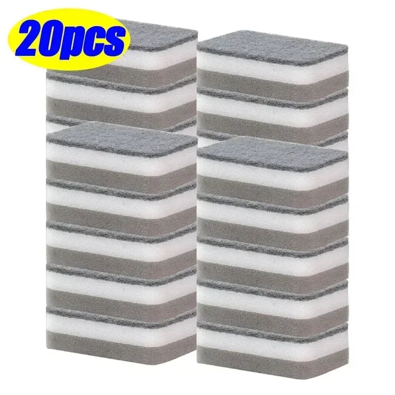 5-50pcs Magic Cleaning Sponges Double-sided Reusable Kitchen Sponge Wipes Pan Pot Dishwashing Scouring Pads Brush Clean Tools
