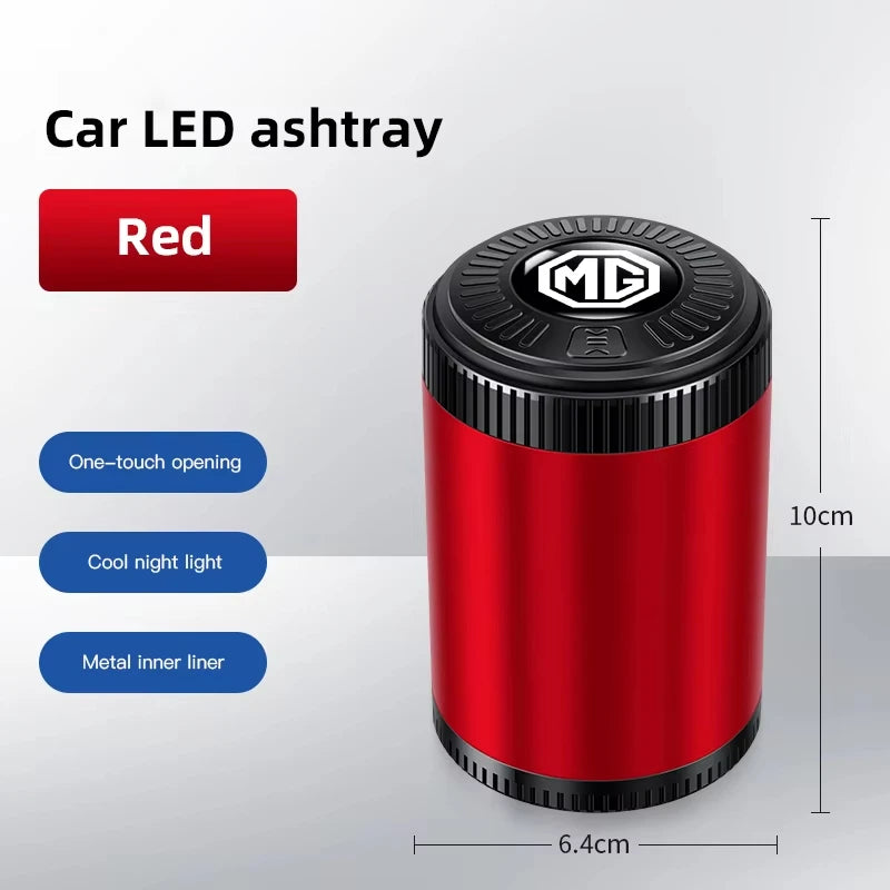 Car Ashtray LED Light Metal Inner Liner Accessories For MG ZST ZS MG3 MG5 GT GS Hector ZX EZS EHS Energy MG3SW EZS-Pure Electric