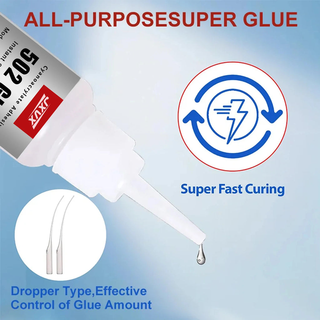 20g (0.7oz),502 Super Glue Instant Quick-drying Cyanoacrylate Adhesive Leather Rubber Wood Metal Strong Bond Liquid Glue Tool,Stationery Store Gel 502 Instant Strong Glue,With precision distributor,1-5pcs.