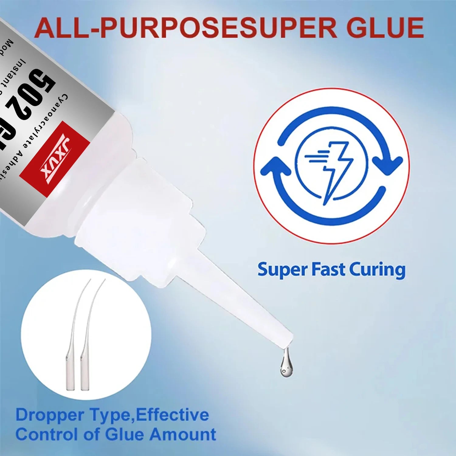 20g (0.7oz),502 Super Glue Instant Quick-drying Cyanoacrylate Adhesive Leather Rubber Wood Metal Strong Bond Liquid Glue Tool,Stationery Store Gel 502 Instant Strong Glue,With precision distributor,1-5pcs.